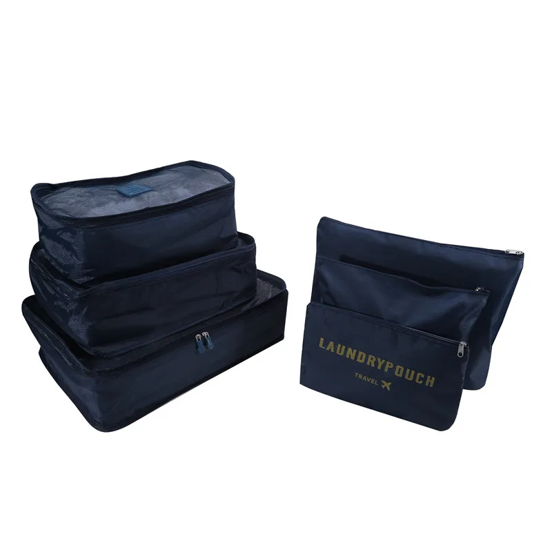 6 PCS Travel Storage Bag Set for Clothes Tidy Organizer Wardrobe Suitcase Pouch Travel Organizer Bag Case Shoes Packing Cube Bag