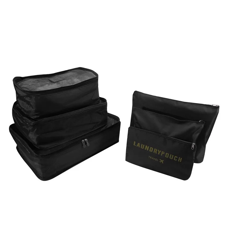 6 PCS Travel Storage Bag Set for Clothes Tidy Organizer Wardrobe Suitcase Pouch Travel Organizer Bag Case Shoes Packing Cube Bag