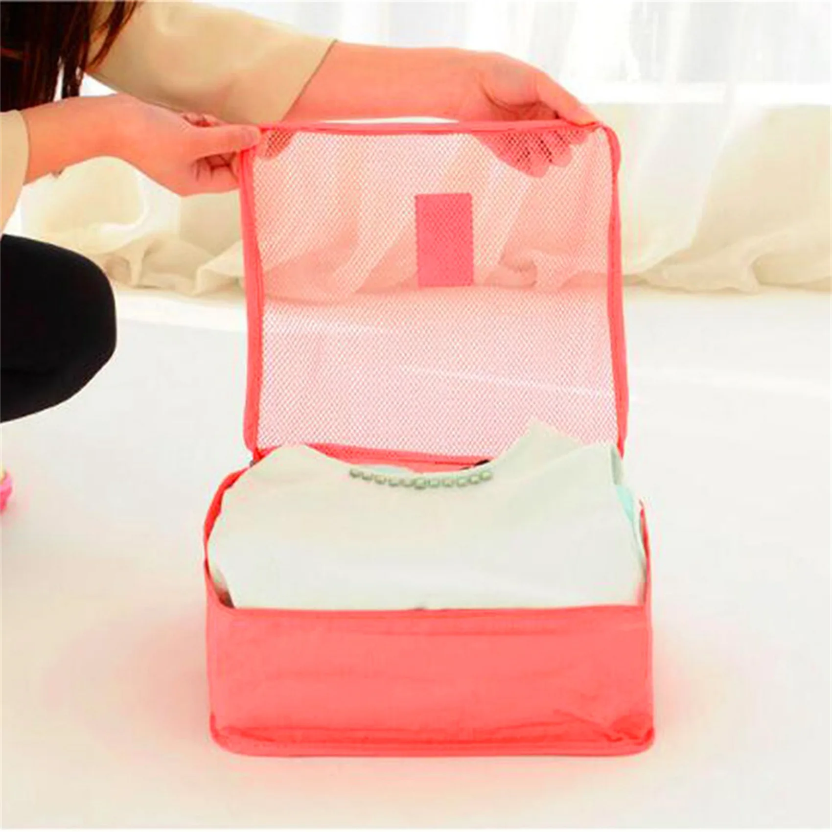 6 PCS Travel Storage Bag Set for Clothes Tidy Organizer Wardrobe Suitcase Pouch Travel Organizer Bag Case Shoes Packing Cube Bag