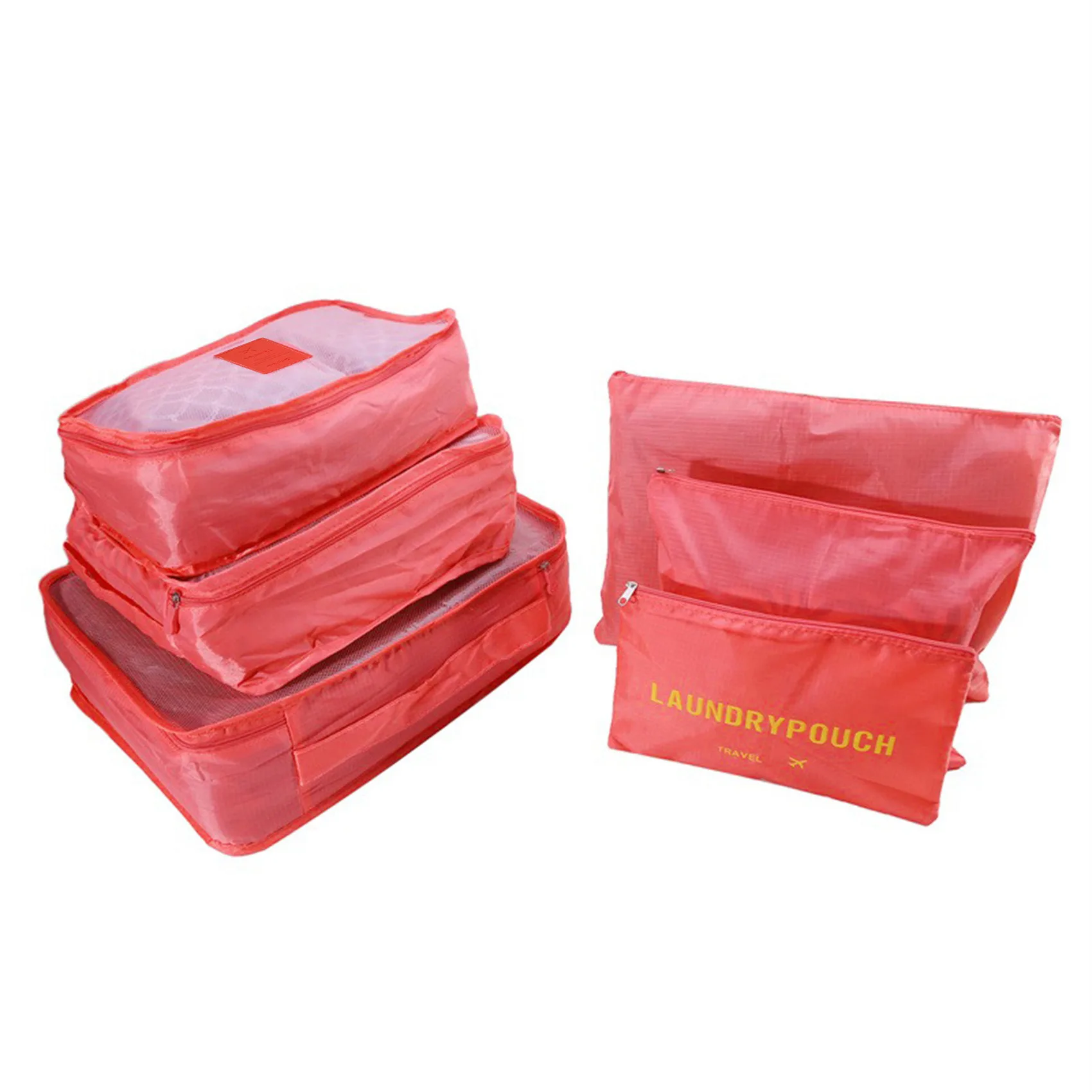 6 PCS Travel Storage Bag Set for Clothes Tidy Organizer Wardrobe Suitcase Pouch Travel Organizer Bag Case Shoes Packing Cube Bag
