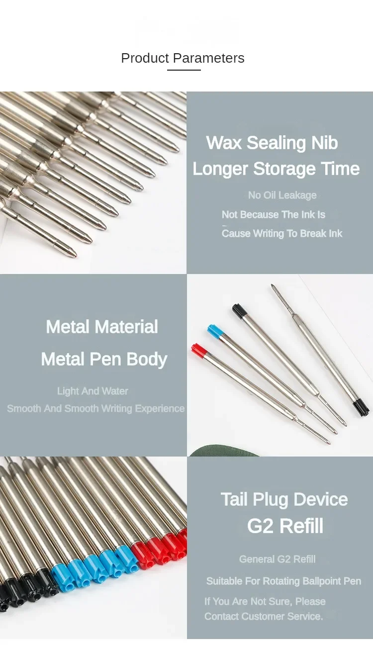 5/10/20Pcs Ballpoint Pen Refill For Parker Pens Medium Point L:3.9 In Black Ink Rods Refill Writing Office Stationery Supplies