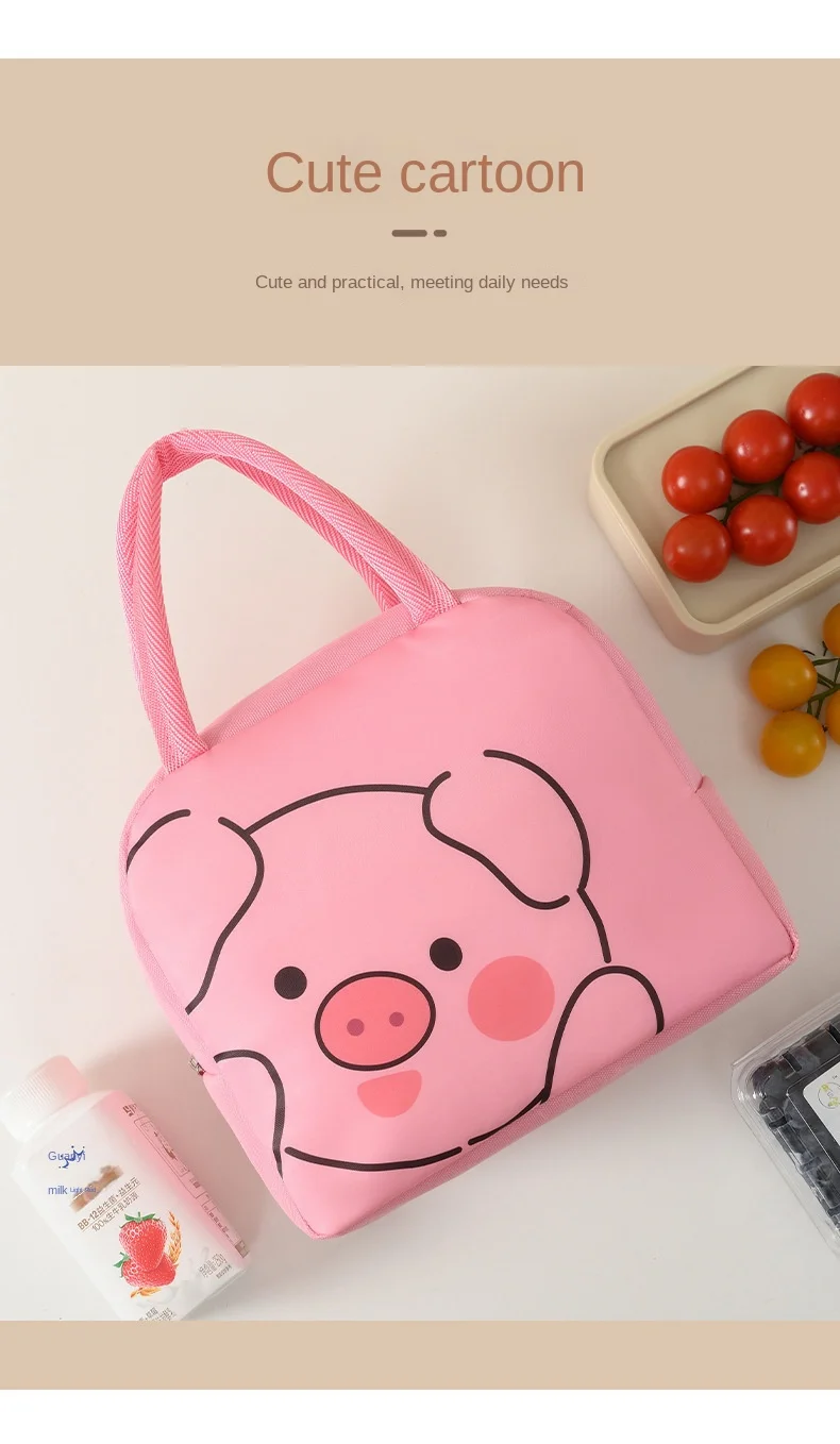 Cartoon Lunch Bag Portable Cute Pet Lunch Bag Oxford Cloth Thickened Insulation Bag Fresh Handheld Ice Pack Lunch Box Bag