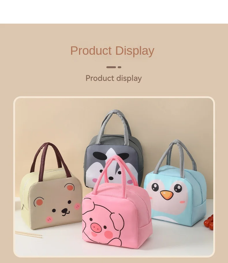 Cartoon Lunch Bag Portable Cute Pet Lunch Bag Oxford Cloth Thickened Insulation Bag Fresh Handheld Ice Pack Lunch Box Bag