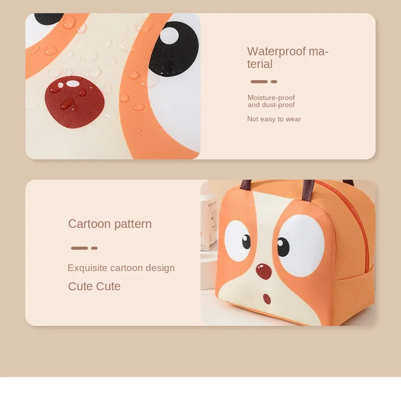 Cartoon Lunch Bag Portable Cute Pet Lunch Bag Oxford Cloth Thickened Insulation Bag Fresh Handheld Ice Pack Lunch Box Bag