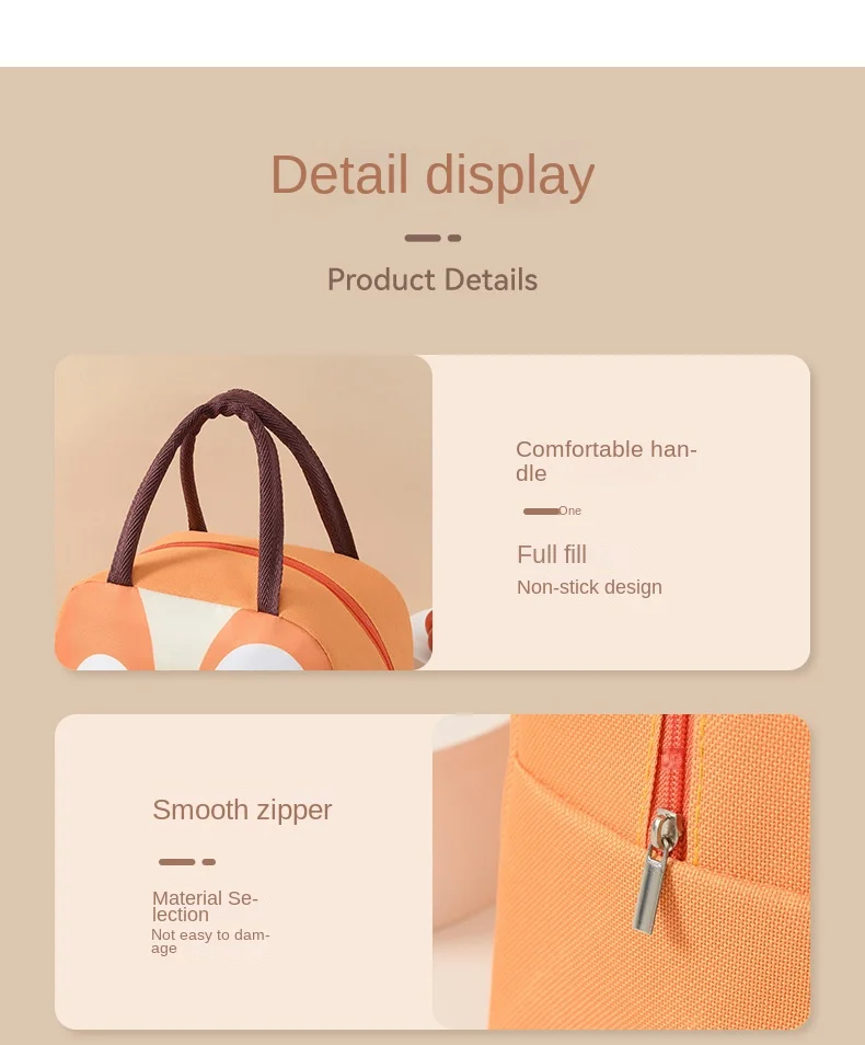 Cartoon Lunch Bag Portable Cute Pet Lunch Bag Oxford Cloth Thickened Insulation Bag Fresh Handheld Ice Pack Lunch Box Bag