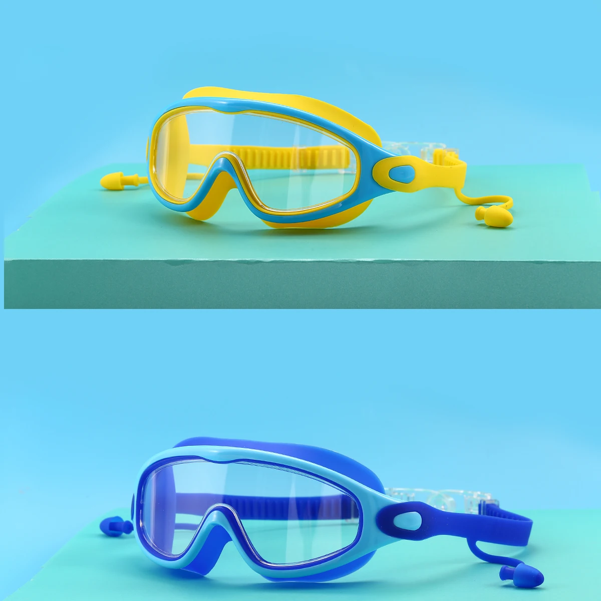 Children's Swimming Goggles High-Definition Waterproof Anti-Fog Large-Frame Diving Goggles for Boys and Girls