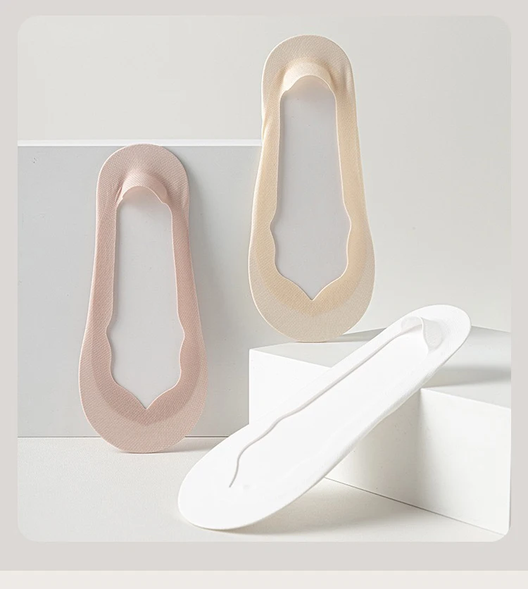 Women Socks Girl Lady Spring Summer Thin Ice Silk Non-slip Do Not Fall Off Sweat-absorbing Traceless Breathable Invisible Socks