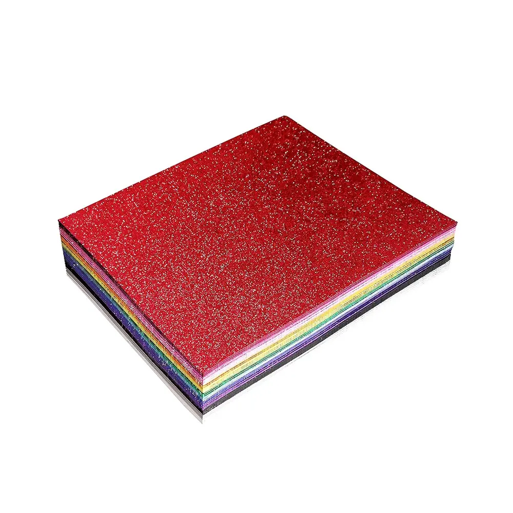 Pack of 10 A4 Glitter Foam Sheets Glitter Self-Adhesive, Backing Paper, Handmade Art Decoration