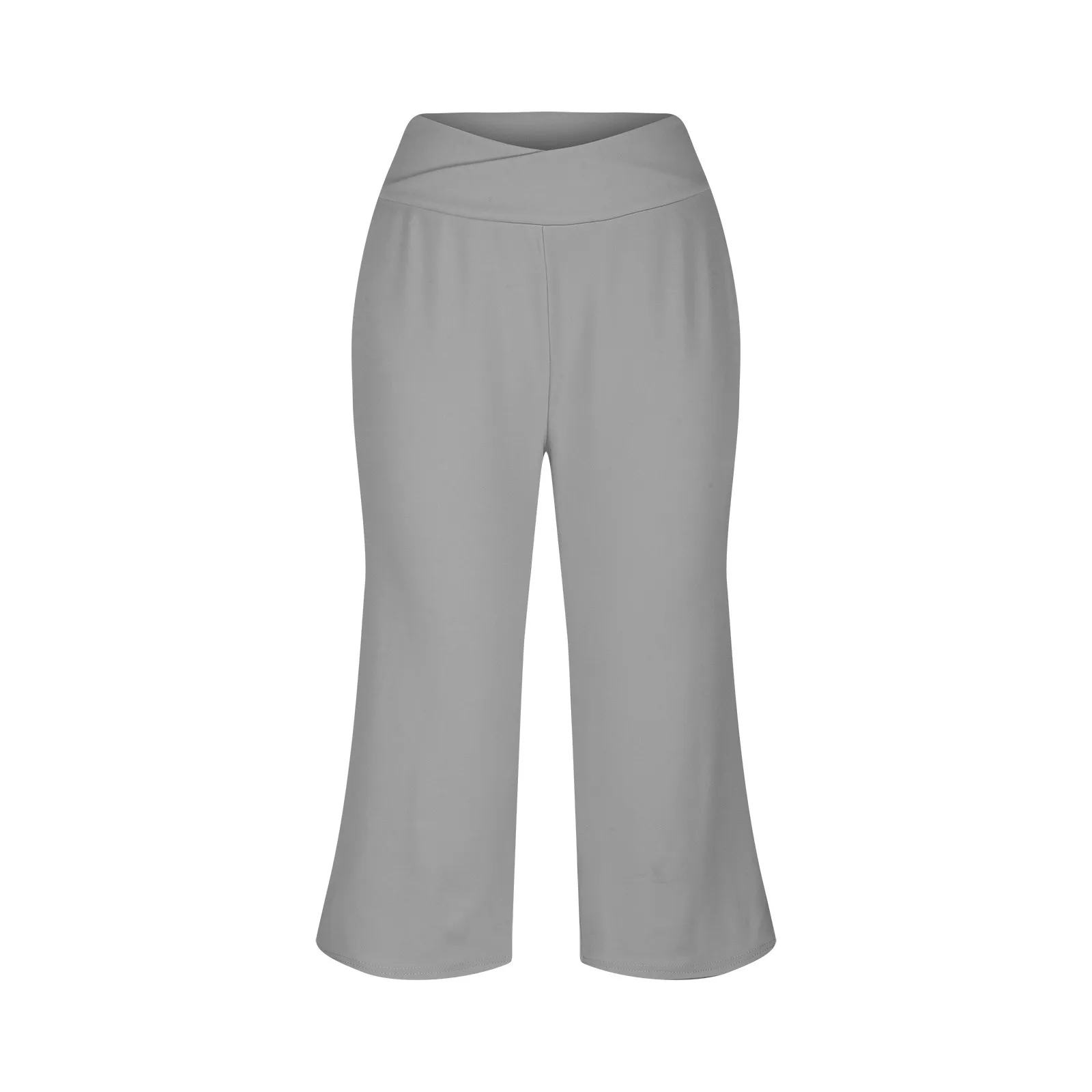 Summer Sports Pants Women'S Elastic High Waisted Casual Pants 3/4 Long Pants Solid Color Slim Fit Capris Yoga Pants Jogging Pant