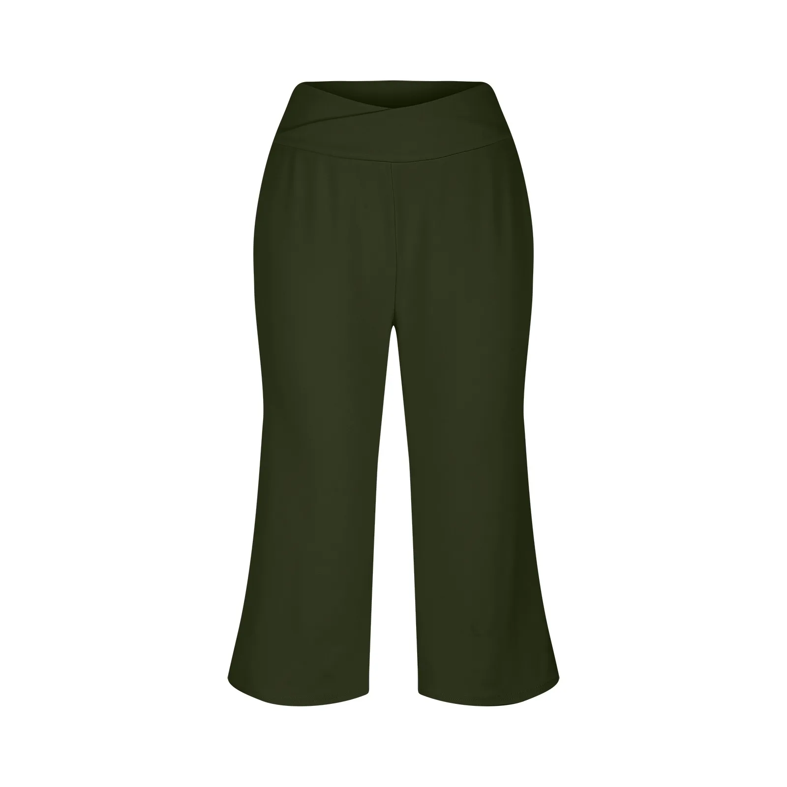 Summer Sports Pants Women'S Elastic High Waisted Casual Pants 3/4 Long Pants Solid Color Slim Fit Capris Yoga Pants Jogging Pant
