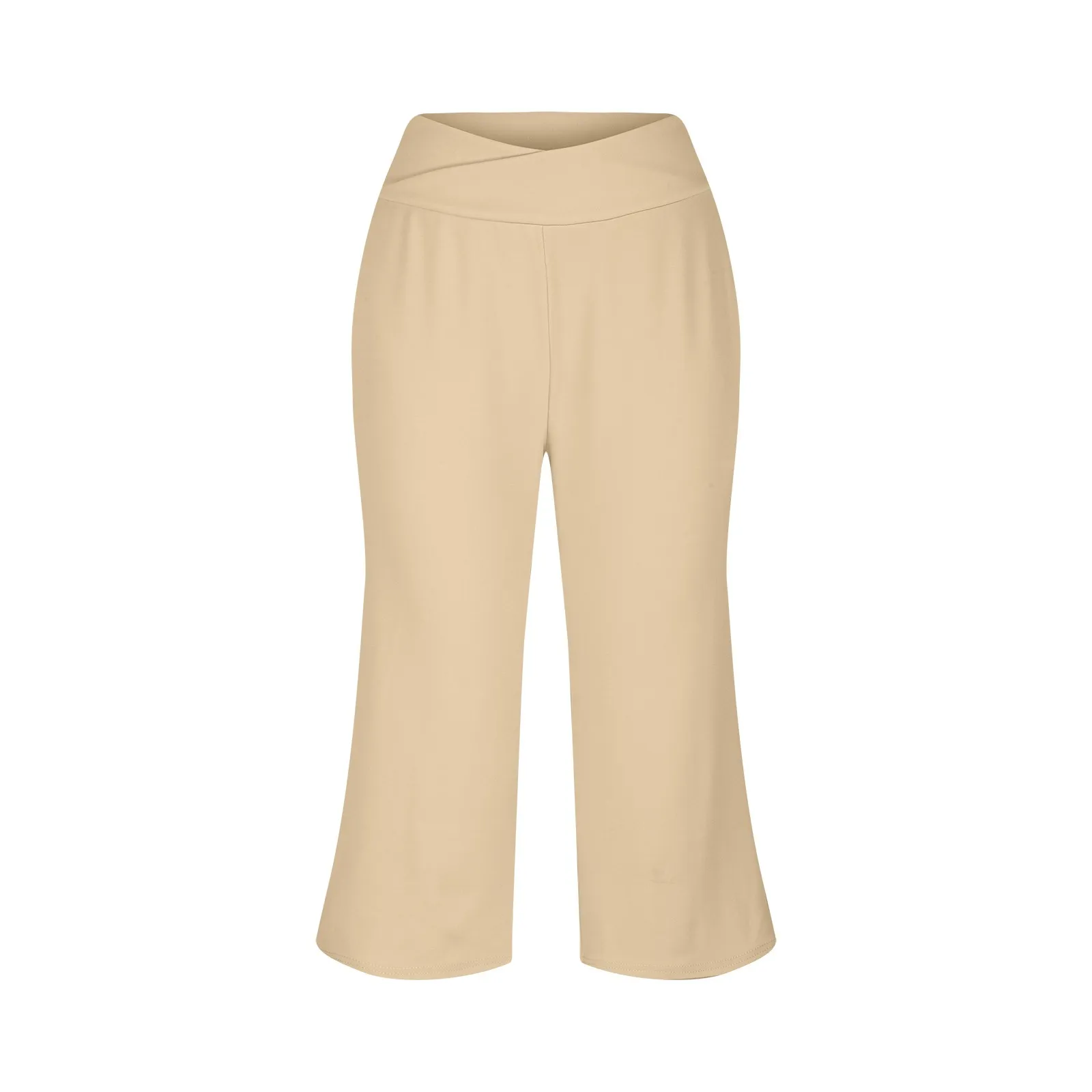 Summer Sports Pants Women'S Elastic High Waisted Casual Pants 3/4 Long Pants Solid Color Slim Fit Capris Yoga Pants Jogging Pant