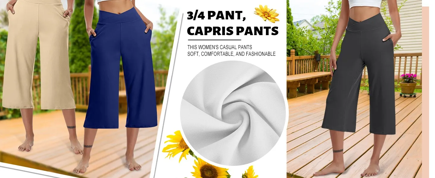 Summer Sports Pants Women'S Elastic High Waisted Casual Pants 3/4 Long Pants Solid Color Slim Fit Capris Yoga Pants Jogging Pant