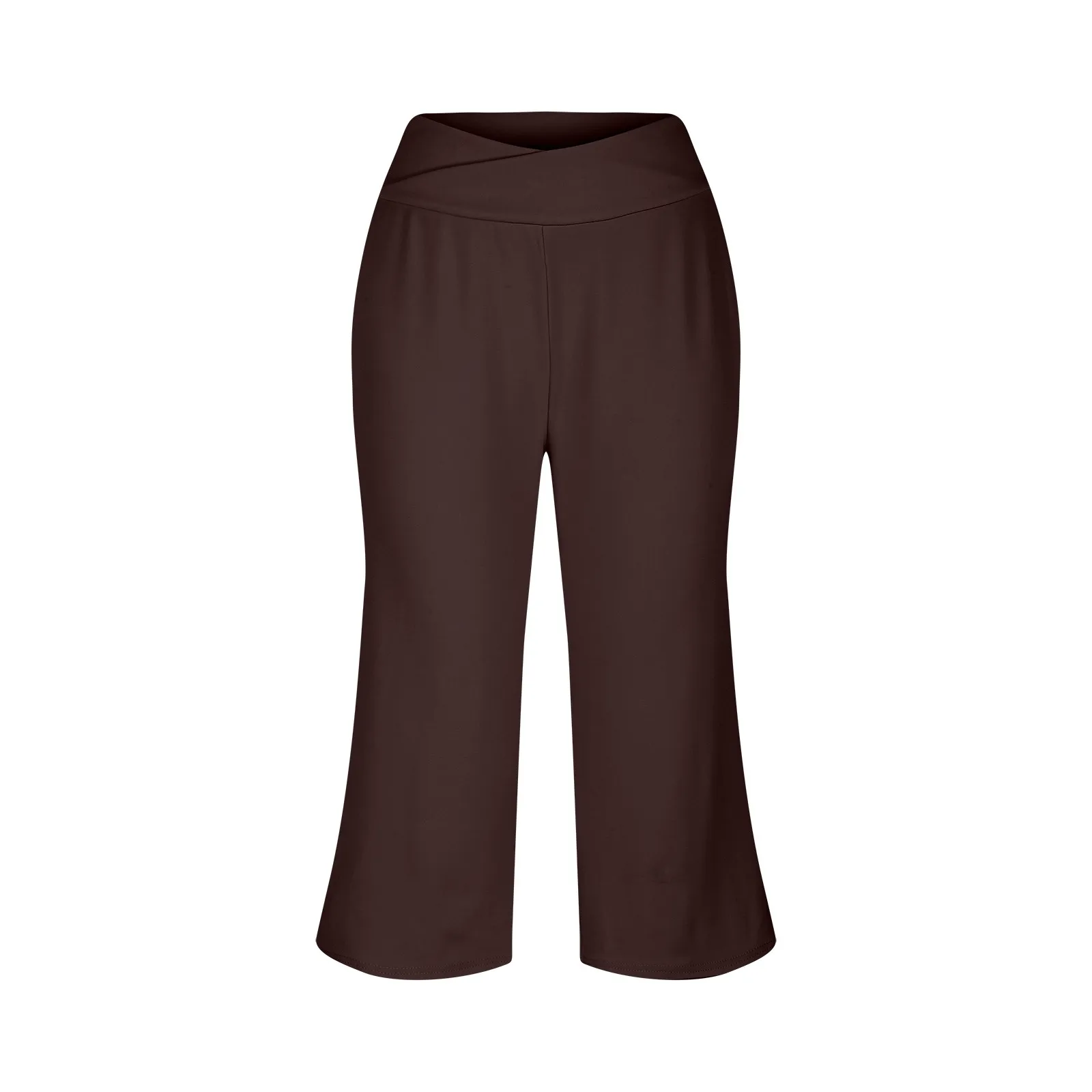 Summer Sports Pants Women'S Elastic High Waisted Casual Pants 3/4 Long Pants Solid Color Slim Fit Capris Yoga Pants Jogging Pant