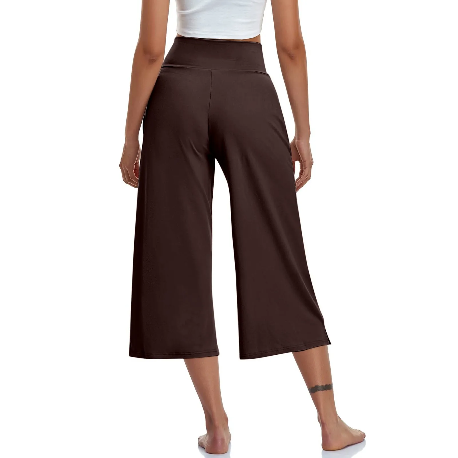 Summer Sports Pants Women'S Elastic High Waisted Casual Pants 3/4 Long Pants Solid Color Slim Fit Capris Yoga Pants Jogging Pant