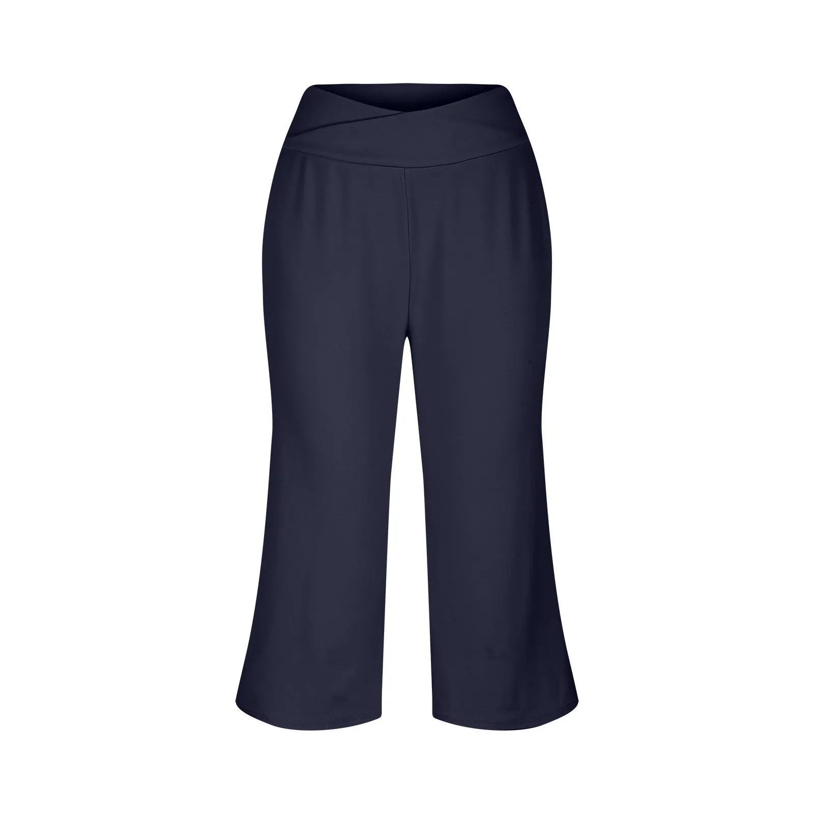 Summer Sports Pants Women'S Elastic High Waisted Casual Pants 3/4 Long Pants Solid Color Slim Fit Capris Yoga Pants Jogging Pant