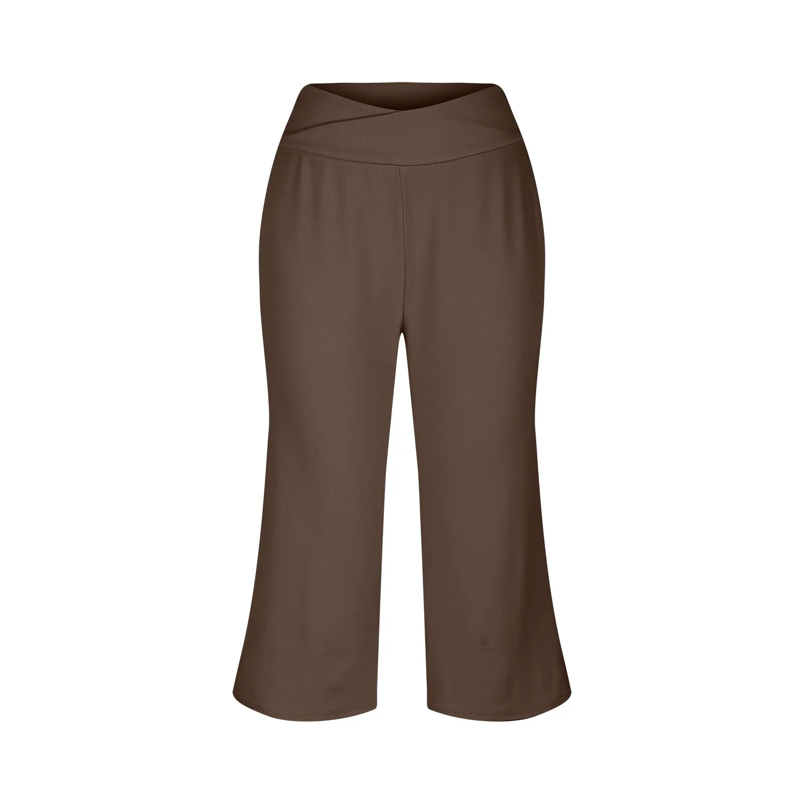 Summer Sports Pants Women'S Elastic High Waisted Casual Pants 3/4 Long Pants Solid Color Slim Fit Capris Yoga Pants Jogging Pant