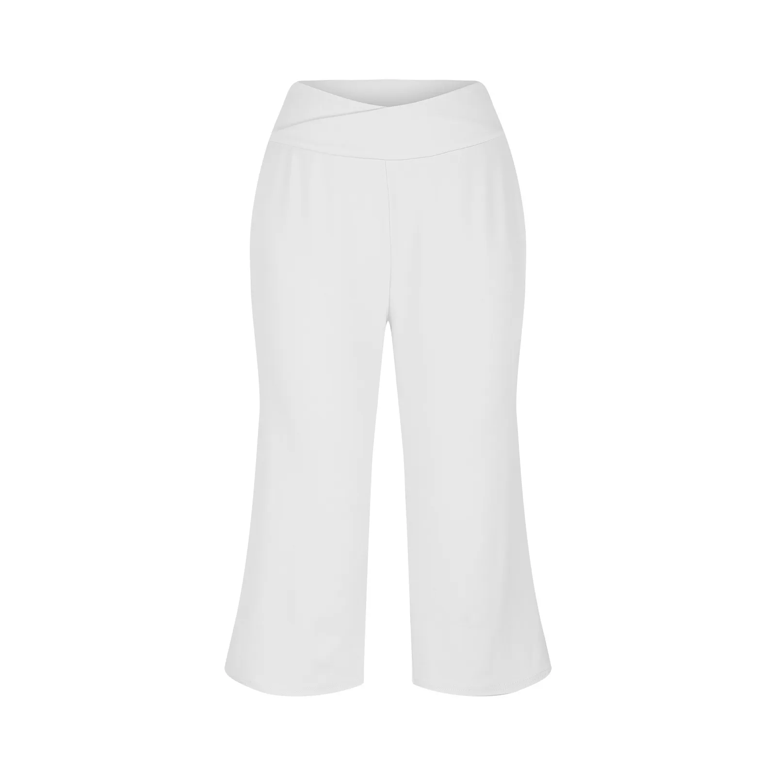 Summer Sports Pants Women'S Elastic High Waisted Casual Pants 3/4 Long Pants Solid Color Slim Fit Capris Yoga Pants Jogging Pant