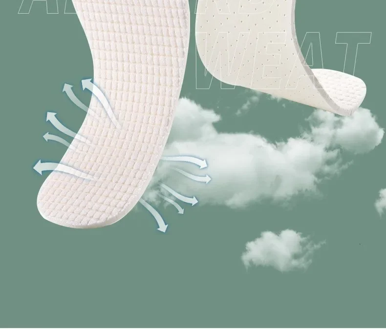 Latex Insoles for Shoes Soft Shoe Pads for Plantar Fasciitis Memory Foam Templates Pad Woman Man Step in The Shit Insole Instert
