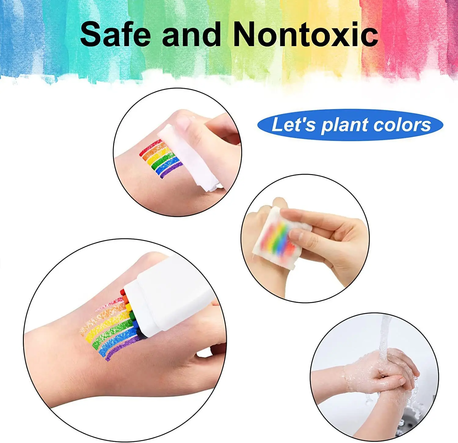 6 Color Water-color Pen Rainbow Face Color Stick Removable Portable Body Versatile Color Stick DIY Face Painting