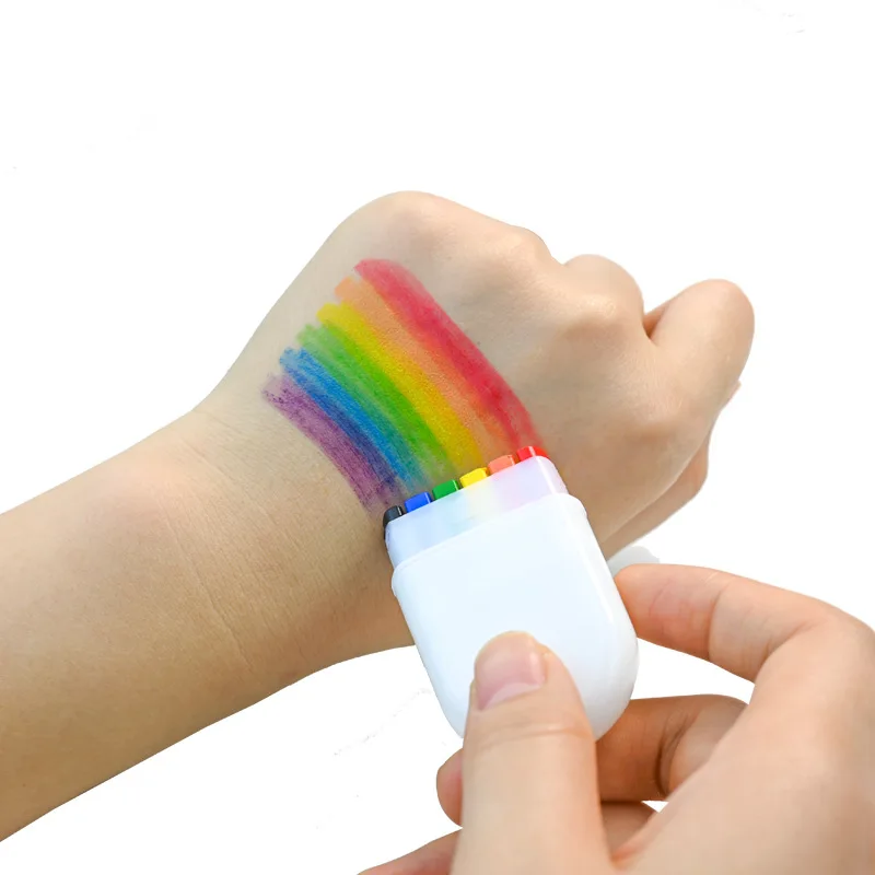 6 Color Water-color Pen Rainbow Face Color Stick Removable Portable Body Versatile Color Stick DIY Face Painting