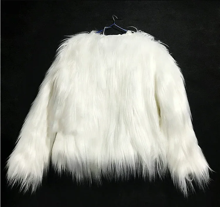 Women Faux Fur Coat Valentine Cosplay LED Multi-Color Warm Hoodie Vest Shiny LED Jacket Light Up Dance Costume