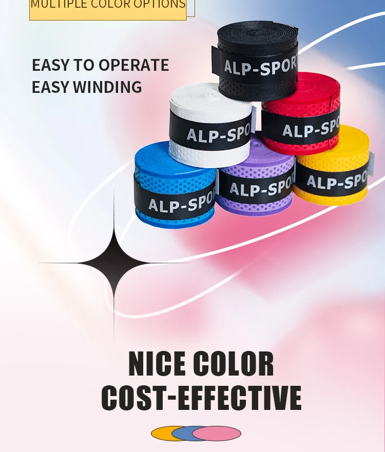 Non-slip sweatband grip Tennis Badminton Squash Platform tennis Table tennis Baseball bats Golf clubs Hockey sticks Fishing rods