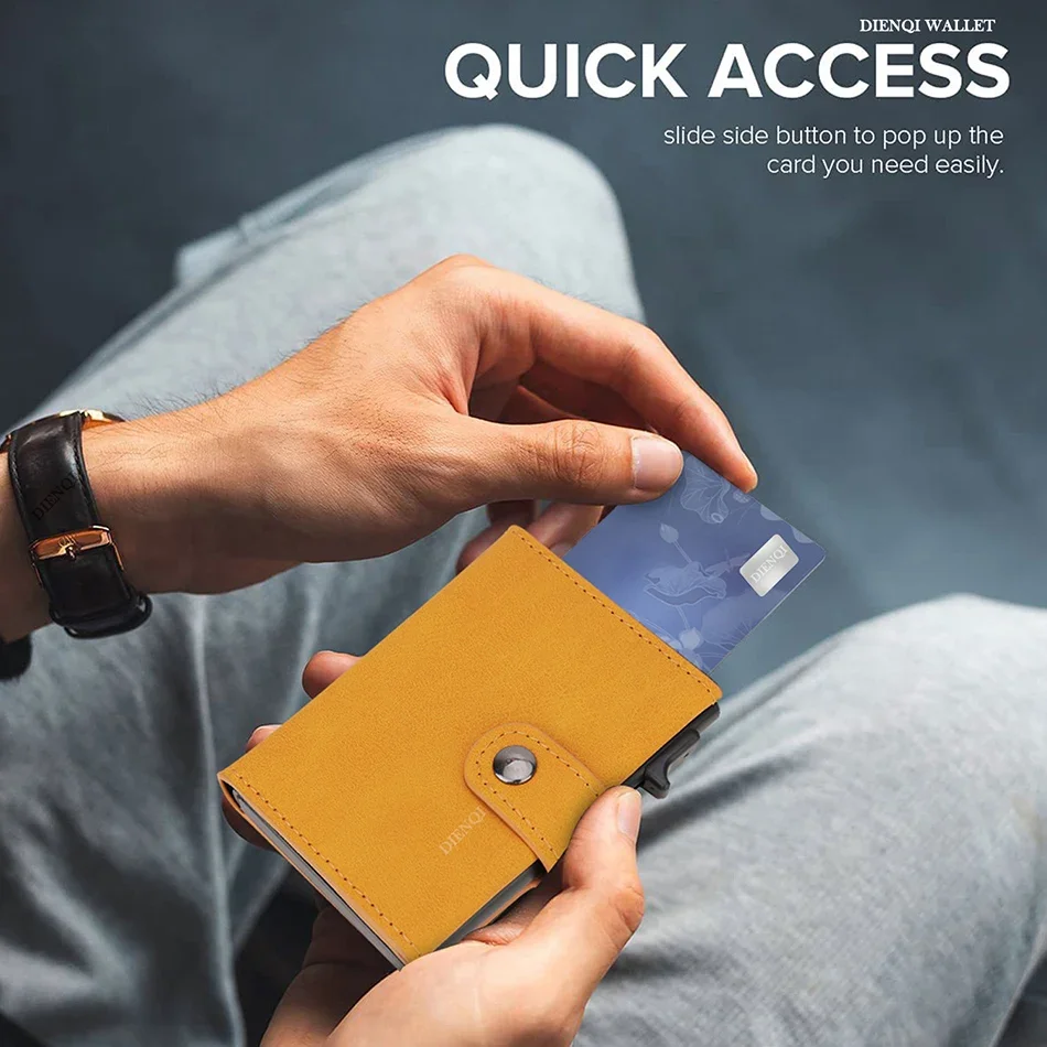 Rfid Credit Card Holder Men Wallets Luxury Thin Slim Cardholder Wallets for Airtag Air Tag Tracker Minimalist Fathers Day Choice