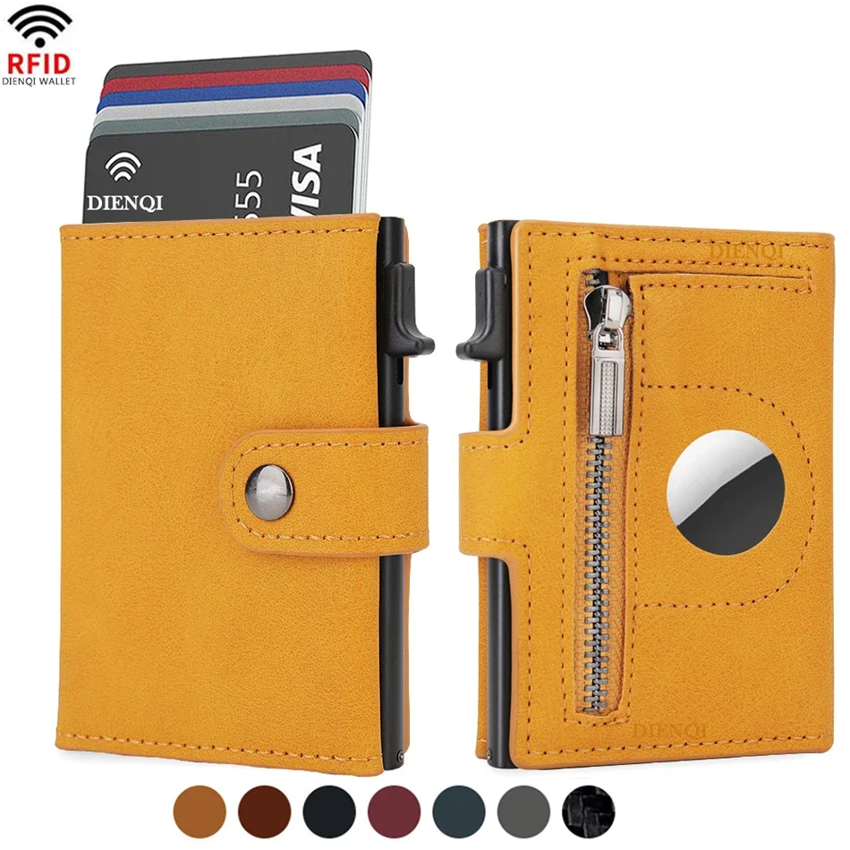 Rfid Credit Card Holder Men Wallets Luxury Thin Slim Cardholder Wallets for Airtag Air Tag Tracker Minimalist Fathers Day Choice