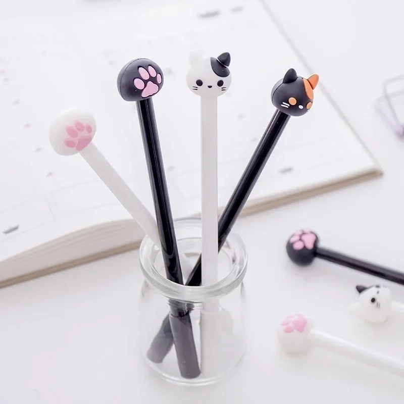 10Pcs/lot Creative Cartoon Cat Claw Neutral Pen Black Student Neutral Pens Stationery Art Writing Supplies Office Accessories