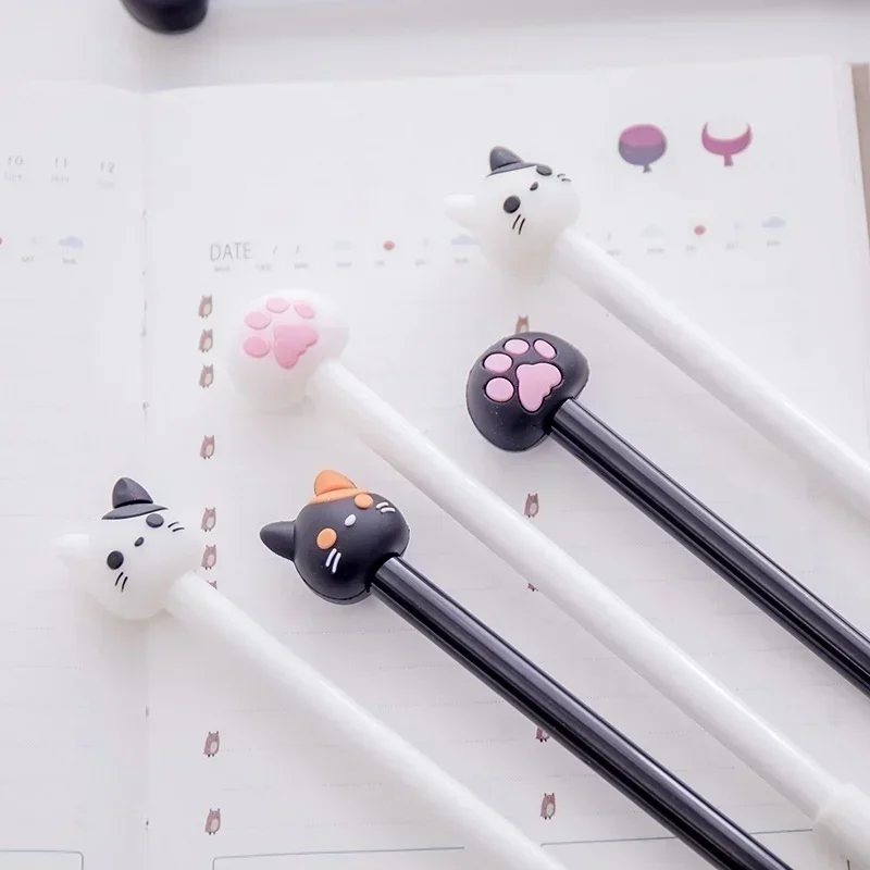 10Pcs/lot Creative Cartoon Cat Claw Neutral Pen Black Student Neutral Pens Stationery Art Writing Supplies Office Accessories