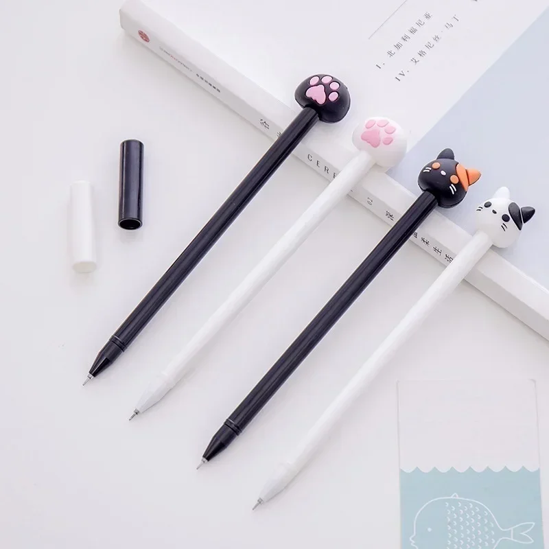 10Pcs/lot Creative Cartoon Cat Claw Neutral Pen Black Student Neutral Pens Stationery Art Writing Supplies Office Accessories