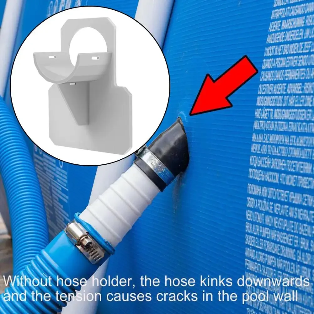 2PCS Swimming Pool Pipe Fixing Holder Support for Intex Above Ground Pool 30-38mm Hose Outlet Mount Bracket with Cable Tie Clamp