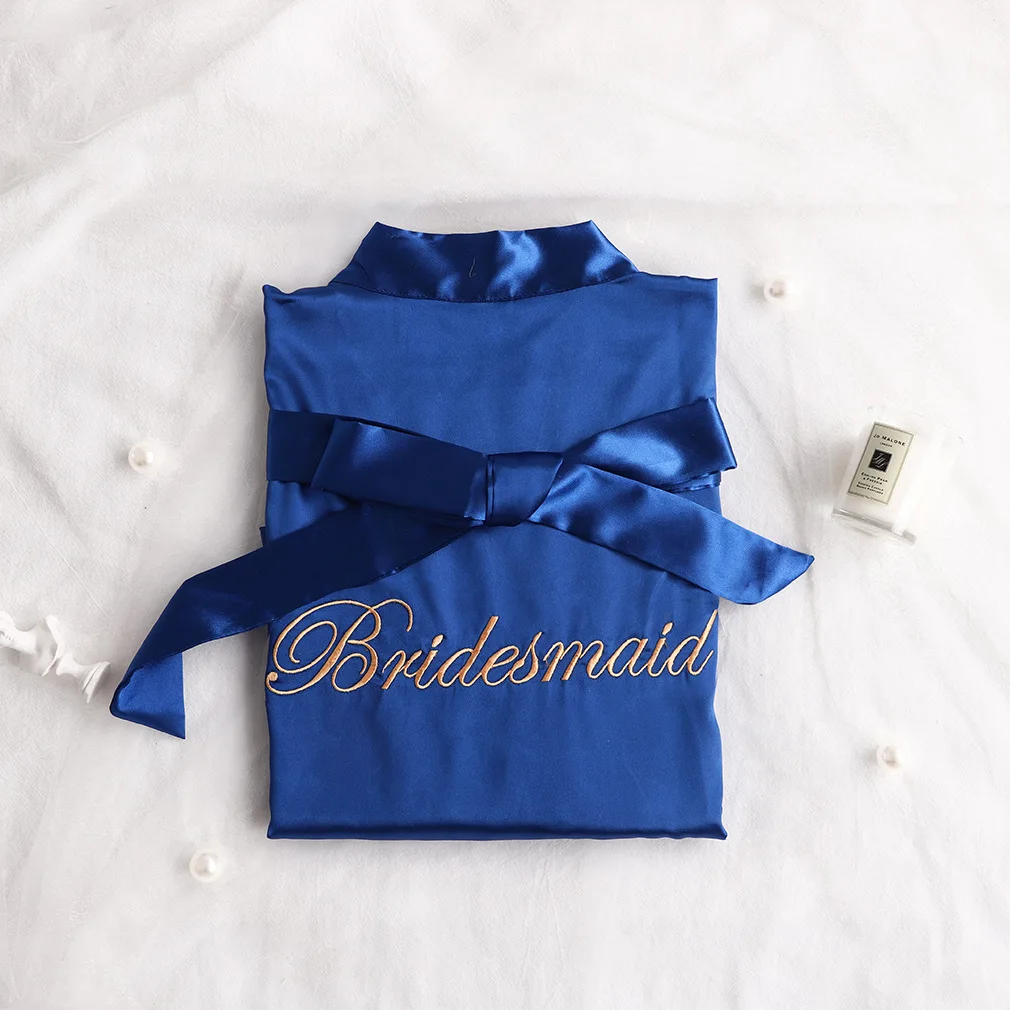 Bride To Be Team Bride Satin-Silk Robe Wedding Bridesmaid Robes Women Bridal Shower Bachelorette Party Gift Wedding Decor