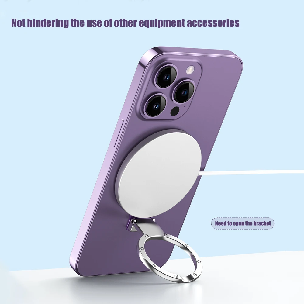 For MagSafe Magnetic Ring Holder Multi Angle Adhesive Paste Rack Support Magnet Finger Ring Car Phone Foldable Holder Grip Stand