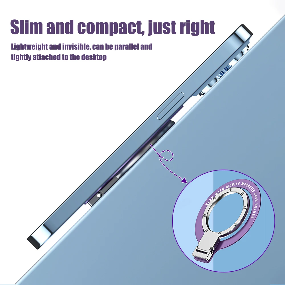 For MagSafe Magnetic Ring Holder Multi Angle Adhesive Paste Rack Support Magnet Finger Ring Car Phone Foldable Holder Grip Stand