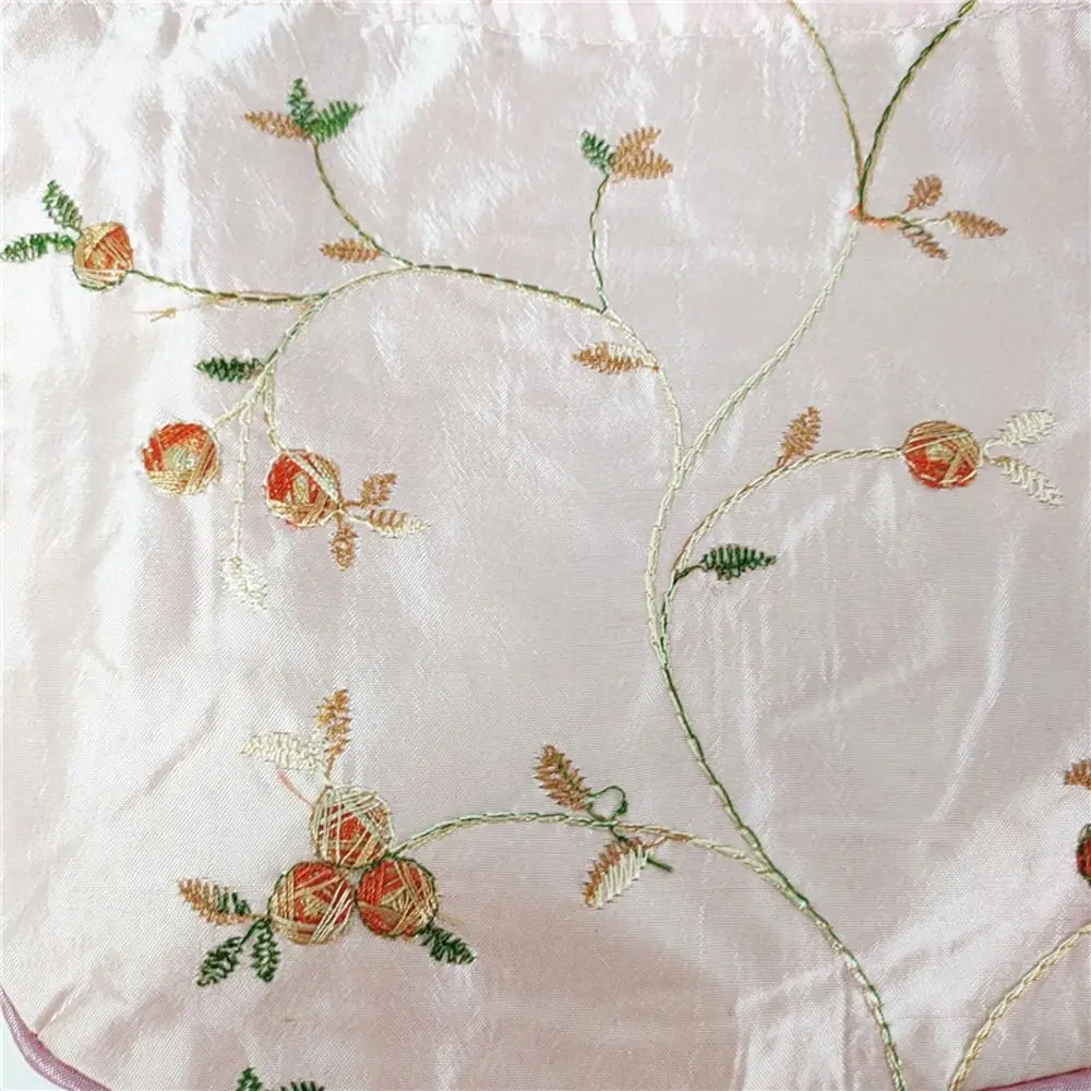 Embroidery Ethnic Style Sanitary Napkin Bag Jewerly Packing Bag Hanfu Drawstrings Bags Small Storage Bags Women Flower Handbags
