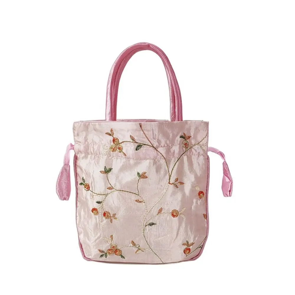 Embroidery Ethnic Style Sanitary Napkin Bag Jewerly Packing Bag Hanfu Drawstrings Bags Small Storage Bags Women Flower Handbags