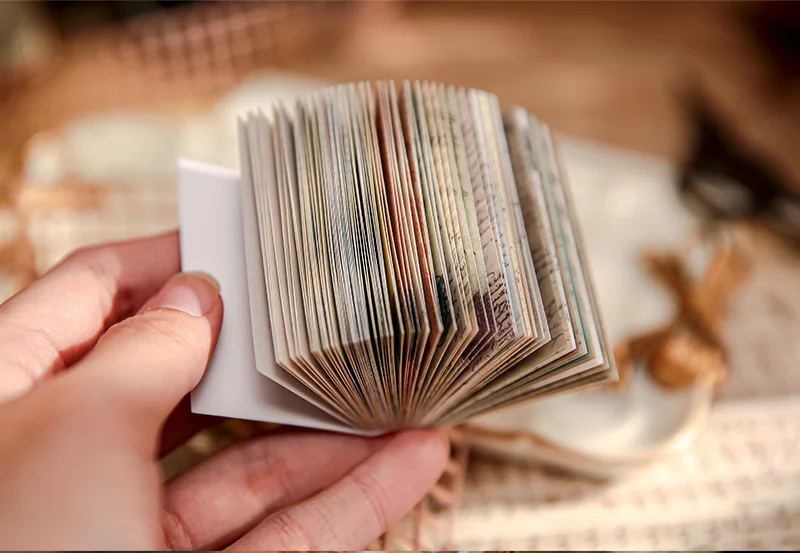 100pcs/book Dual-material Material Book Retro Memoir Series Mini 50 Pieces Non-repeatable Tear-off Handbook Decorative Paper