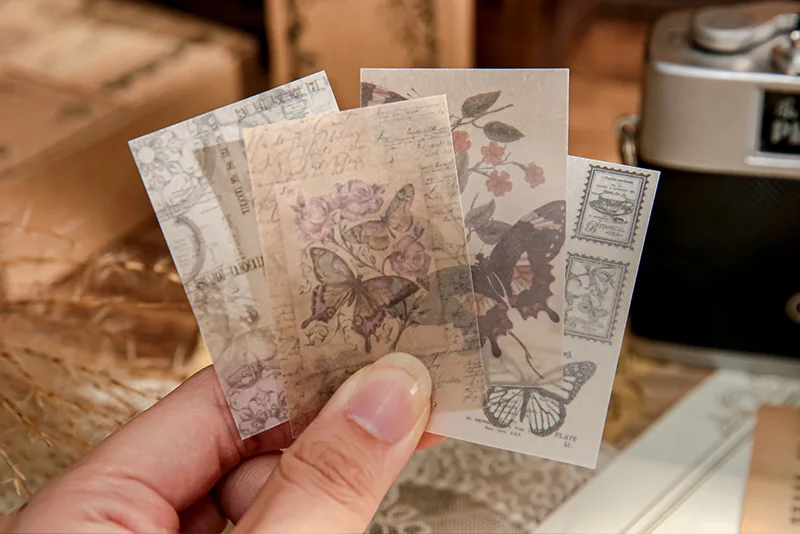 100pcs/book Dual-material Material Book Retro Memoir Series Mini 50 Pieces Non-repeatable Tear-off Handbook Decorative Paper