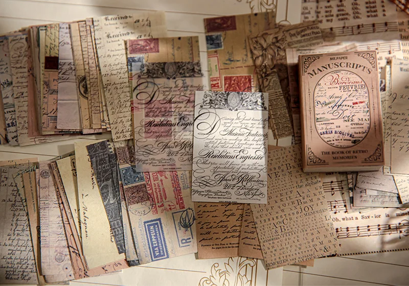 100pcs/book Dual-material Material Book Retro Memoir Series Mini 50 Pieces Non-repeatable Tear-off Handbook Decorative Paper