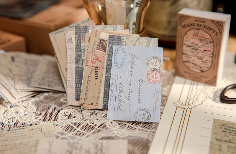 100pcs/book Dual-material Material Book Retro Memoir Series Mini 50 Pieces Non-repeatable Tear-off Handbook Decorative Paper