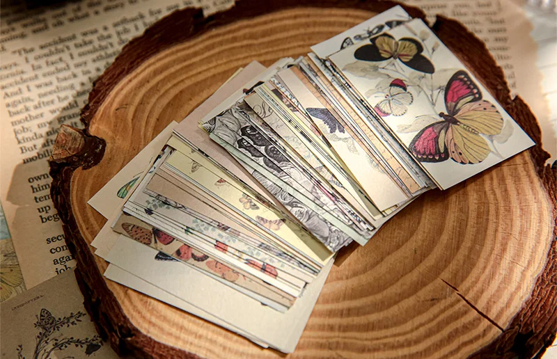 100pcs/book Dual-material Material Book Retro Memoir Series Mini 50 Pieces Non-repeatable Tear-off Handbook Decorative Paper