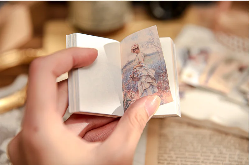 100pcs/book Dual-material Material Book Retro Memoir Series Mini 50 Pieces Non-repeatable Tear-off Handbook Decorative Paper