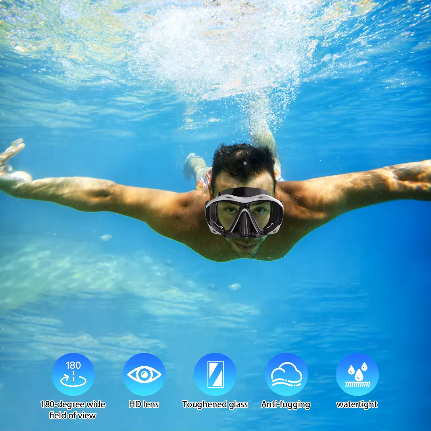 Large Frame Swimming Goggles For Adults High Quality Panoramic Antifog Swim Glasses Waterproof HD Swim Eyewear Swim Equipment