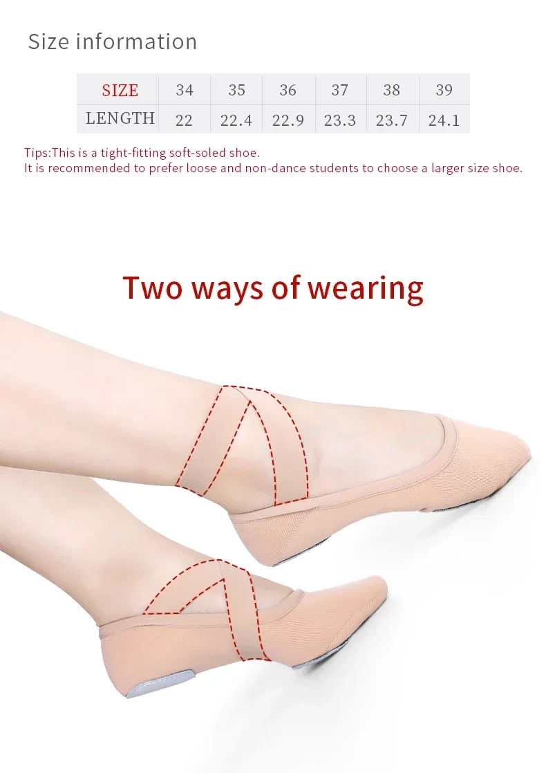 Woman Ballet Shoes Gymnastics Flats Shoes Kids Dancing Slippers Girls Elastic Soft Dance Shoes Women Ballet Slippers