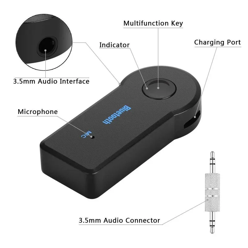 2 in 1 Wireless Bluetooth 5.0 Receiver 3.5mm Jack for Car Music Audio Aux A2DP Headphone Transmitter Adapter Reciever Handsfree