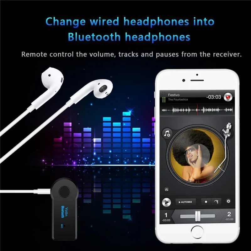2 in 1 Wireless Bluetooth 5.0 Receiver 3.5mm Jack for Car Music Audio Aux A2DP Headphone Transmitter Adapter Reciever Handsfree