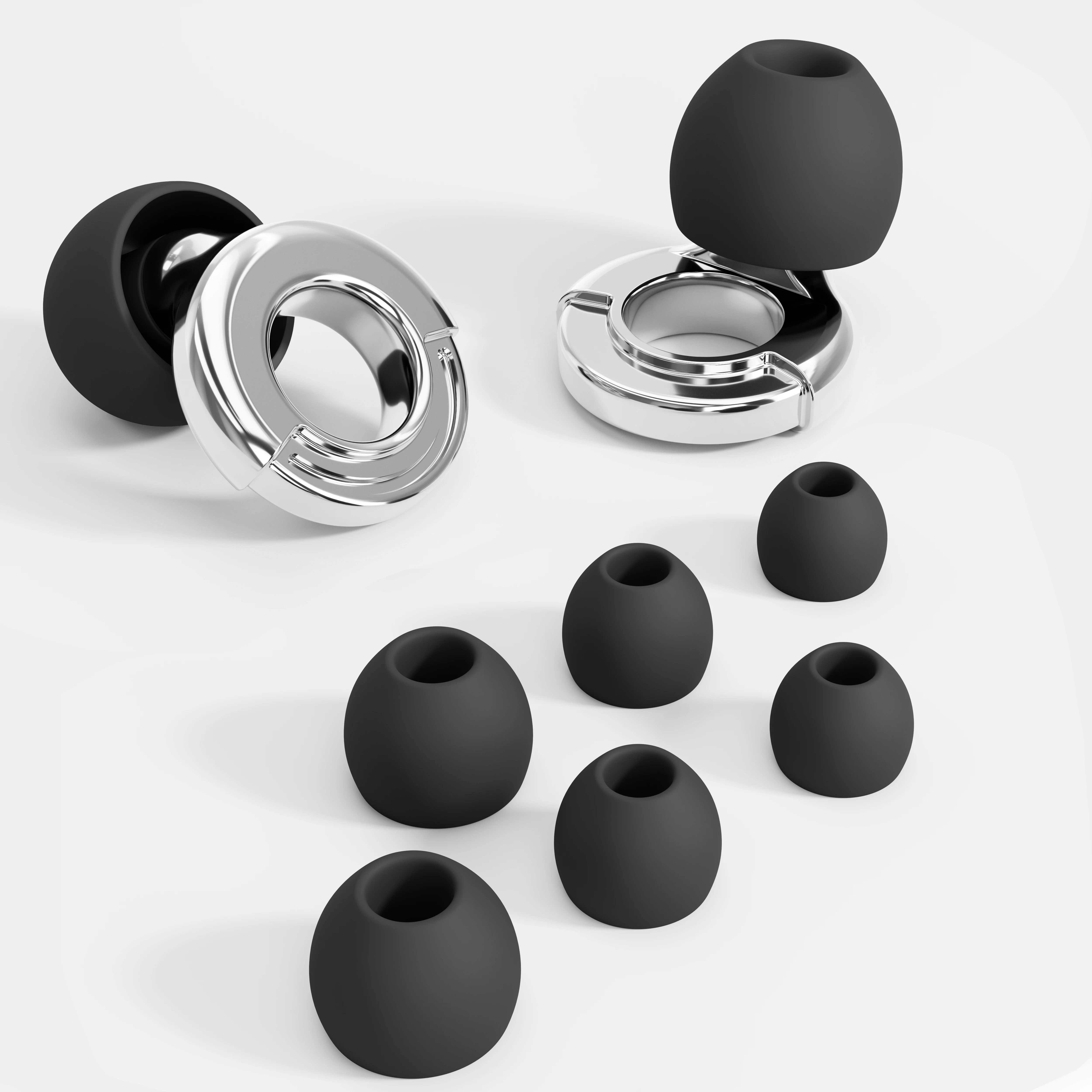 Quiet Ear Plugs for Noise Reduction – Super Soft, Reusable Hearing Protection for Sleep,Swim, Work 8 Ear Tips in XS/S/M/L