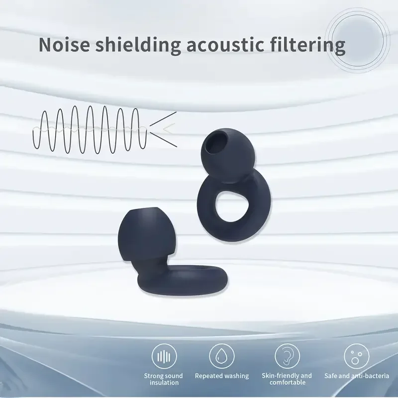 Quiet Ear Plugs for Noise Reduction – Super Soft, Reusable Hearing Protection for Sleep,Swim, Work 8 Ear Tips in XS/S/M/L