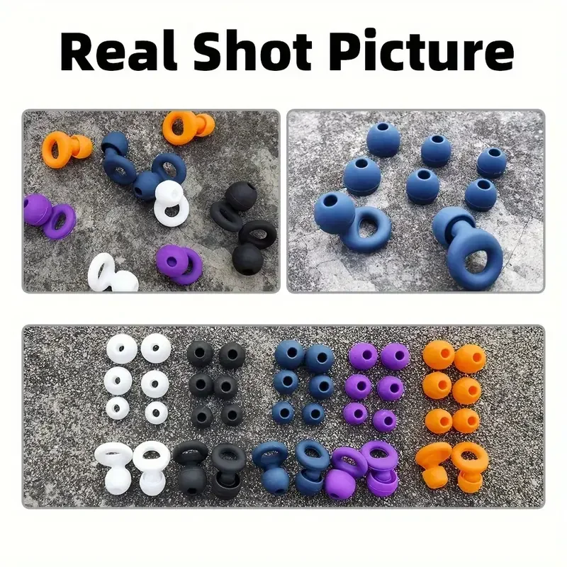 Quiet Ear Plugs for Noise Reduction – Super Soft, Reusable Hearing Protection for Sleep,Swim, Work 8 Ear Tips in XS/S/M/L